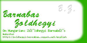 barnabas zoldhegyi business card